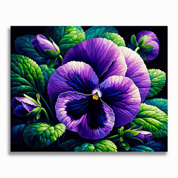 Malen nach Zahlen - Stiefmütterchen in lila