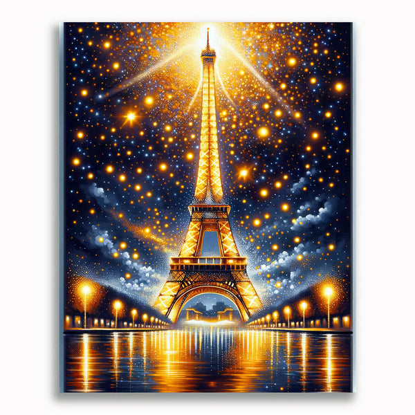 Malen nach Zahlen - Strahlender Eiffelturm Paris