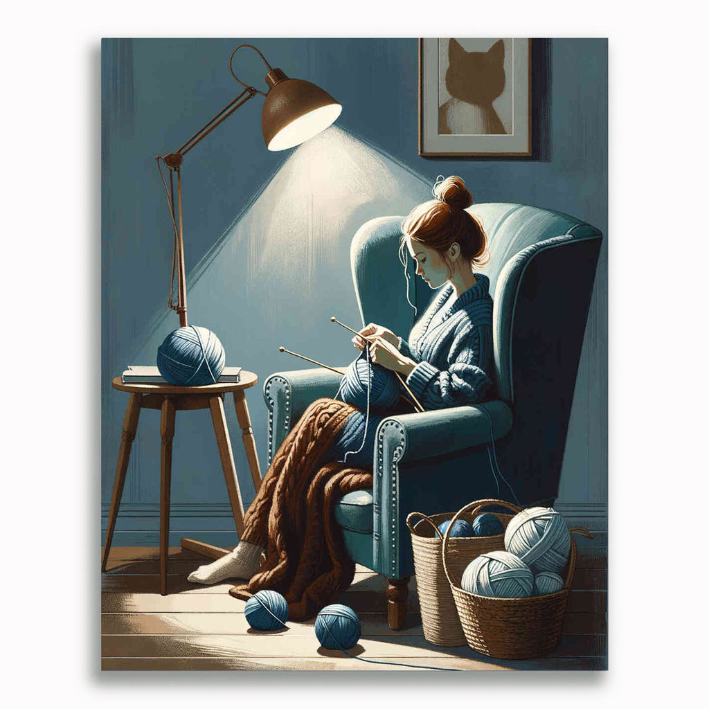 Malen nach Zahlen - Strick Lady