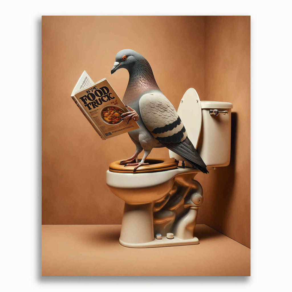 Malen nach Zahlen - Taube auf dem WC