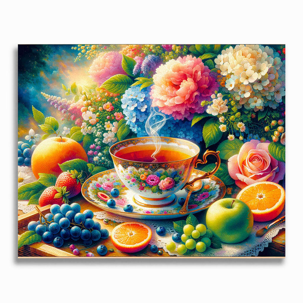 Malen nach Zahlen - Teetasse Früchte