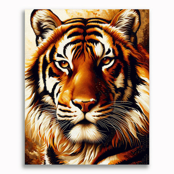 Malen nach Zahlen - Tiger schaut auf