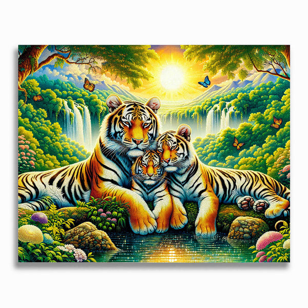 Malen nach Zahlen - Tigerfamilie
