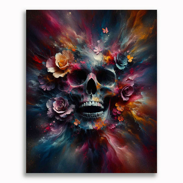 Malen nach Zahlen - Totenkopf abstrakt