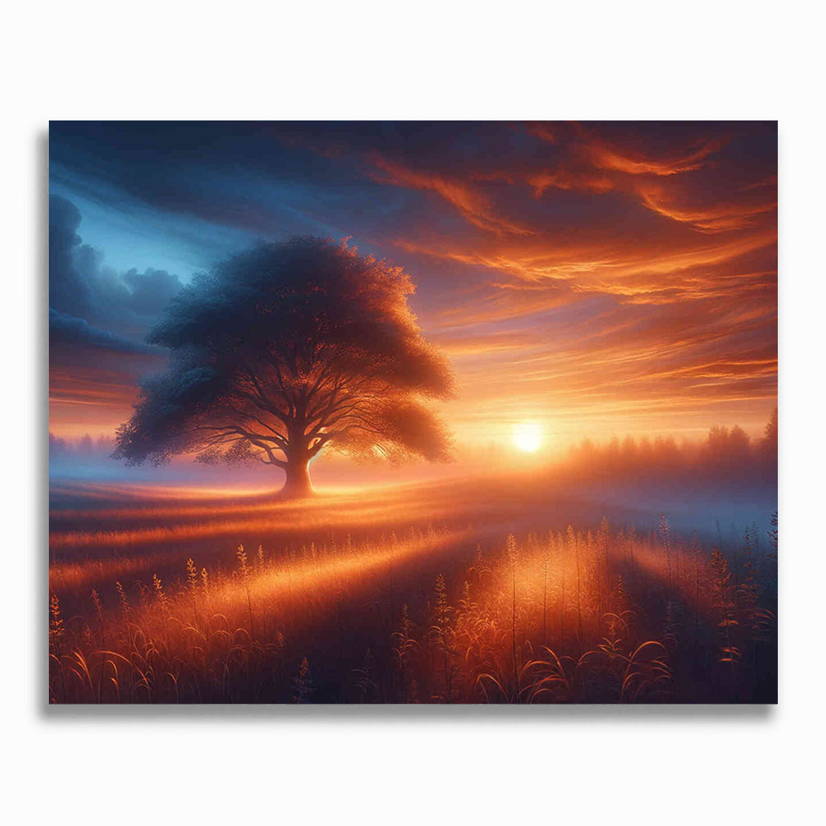 Malen nach Zahlen - Traumhafter Baum Sonnenuntergang