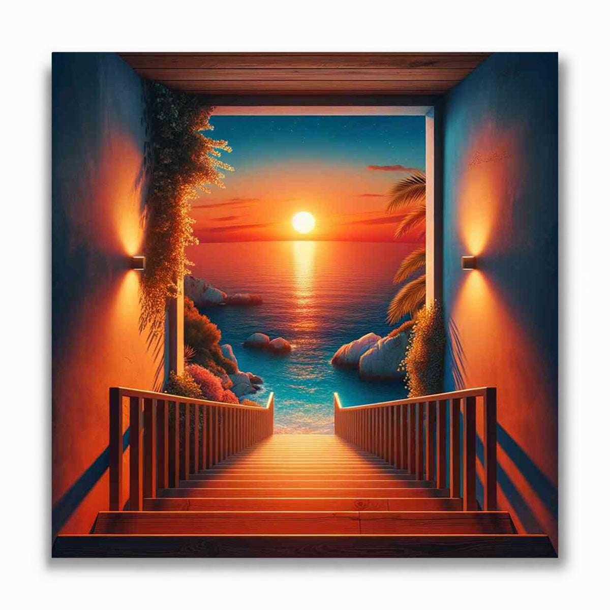 Malen nach Zahlen - Treppe zum Meer