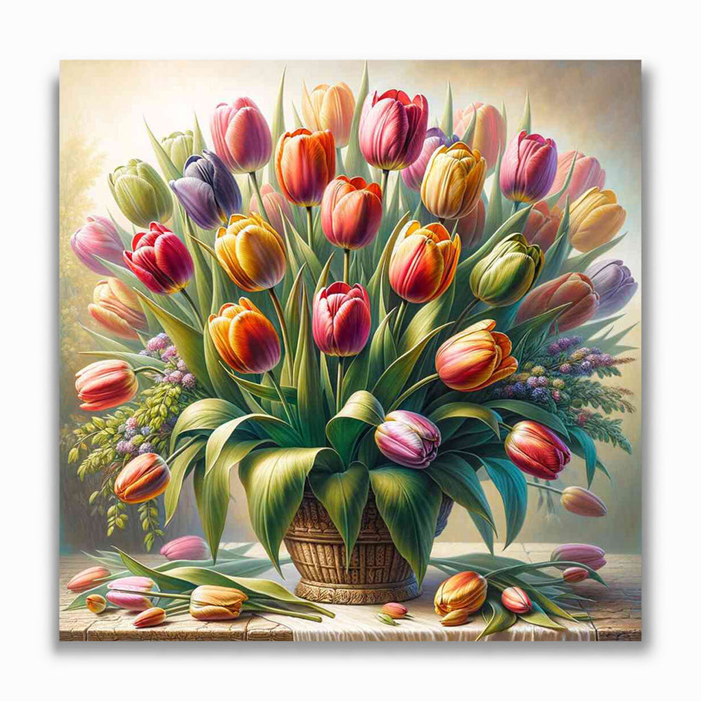 Malen nach Zahlen - Tulpenpracht im Morgenlicht