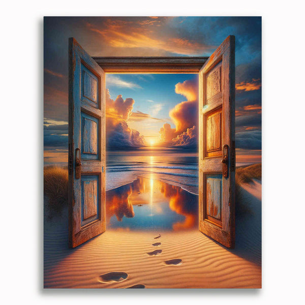 Malen nach Zahlen - Tür zum Strand