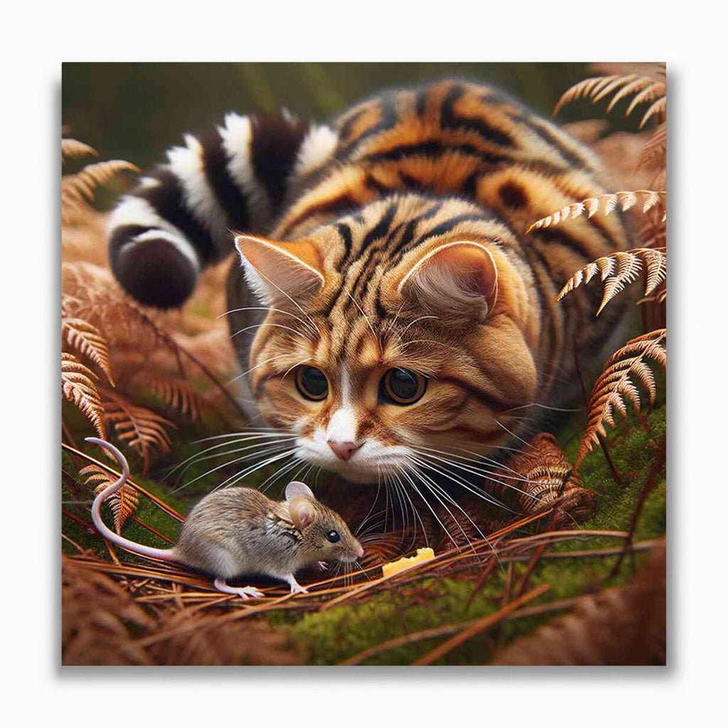 Malen nach Zahlen - Verborgene Begegnung im Herbstwald