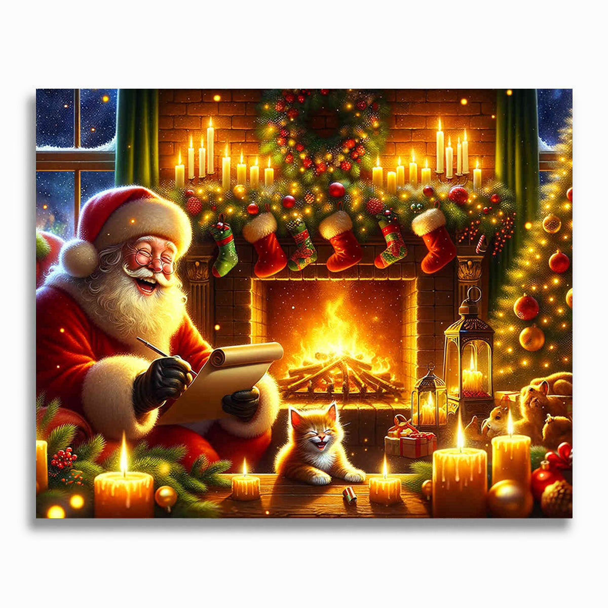 Malen nach Zahlen - Weihnachten am Kamin
