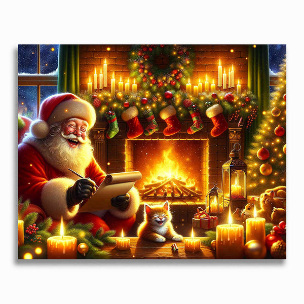Malen nach Zahlen - Weihnachten am Kamin