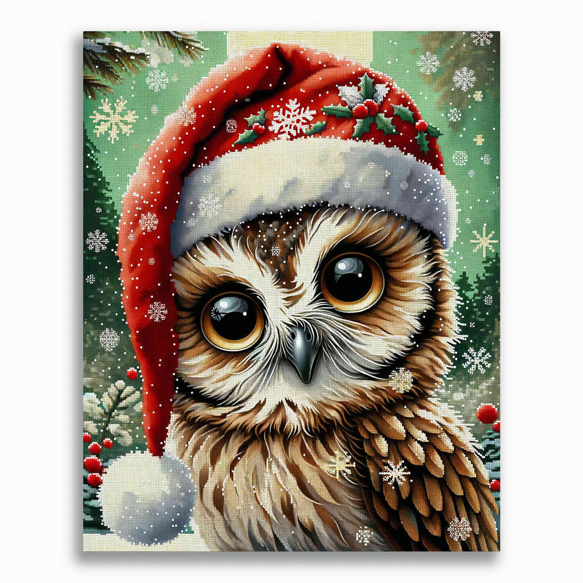 Malen nach Zahlen - Weihnachtseule