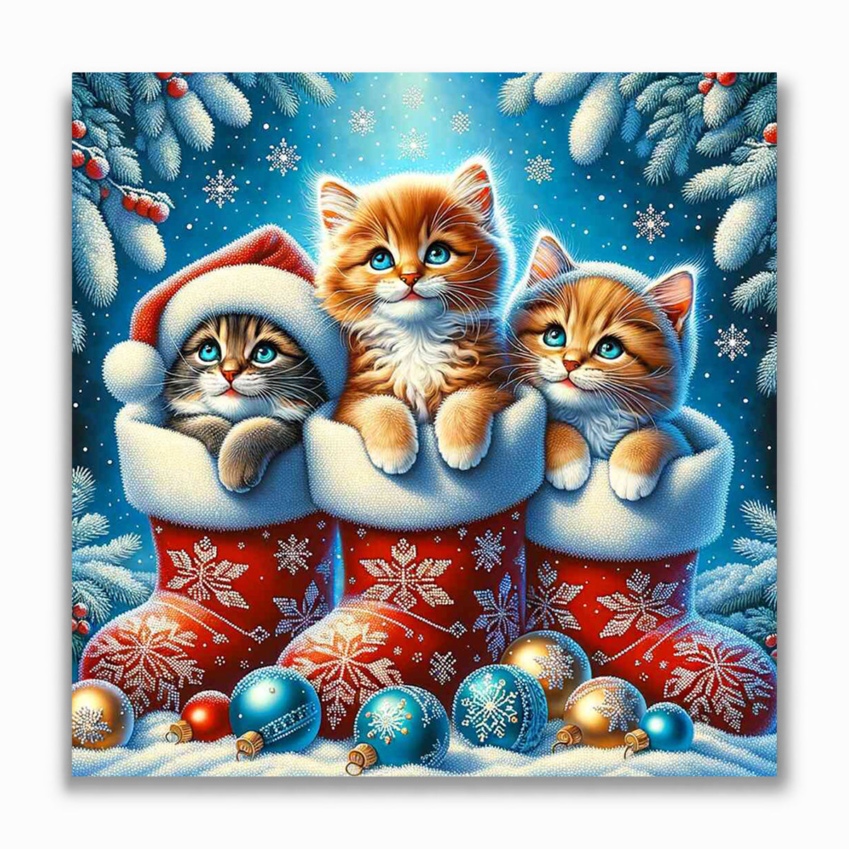 Malen nach Zahlen - Weihnachtskätzchen