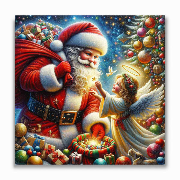 Malen nach Zahlen - Weihnachtsmann und Engel