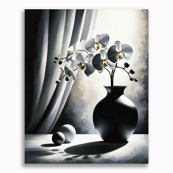 Malen nach Zahlen - Weiße Orchidee in Vase