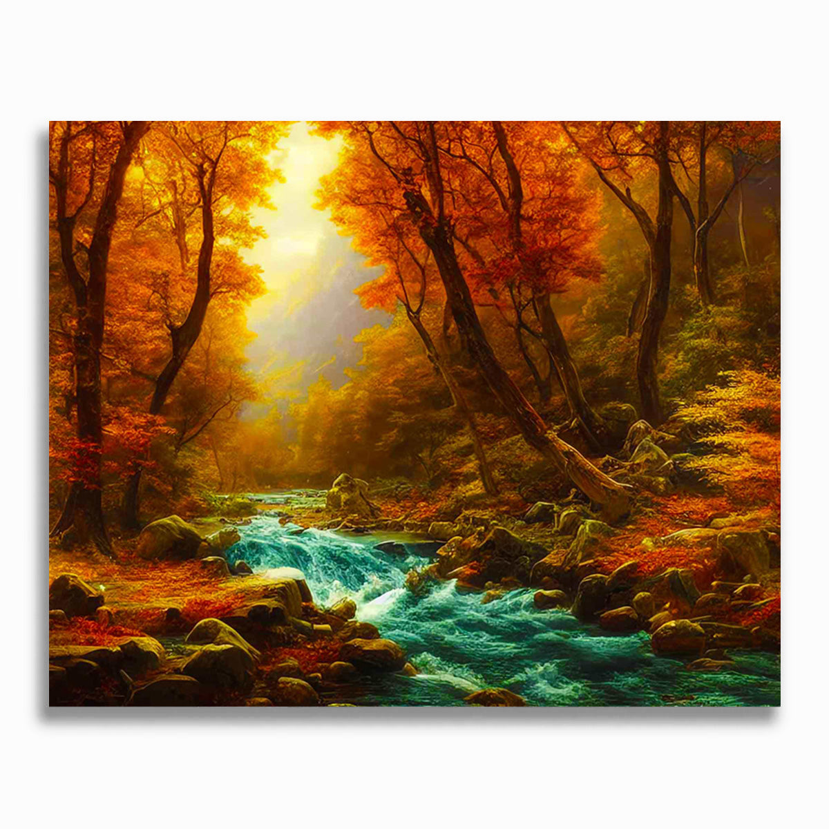 Malen nach Zahlen - Wilder Fluss im Herbst