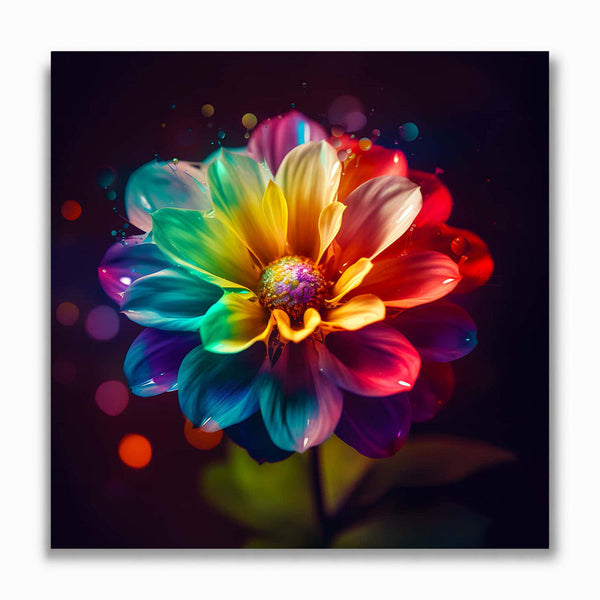 Malen nach Zahlen - Regenbogen Blume
