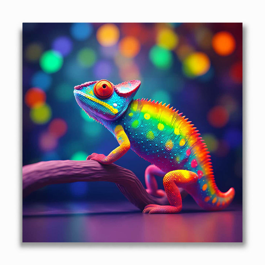 Malen nach Zahlen - Regenbogen Chamäleon