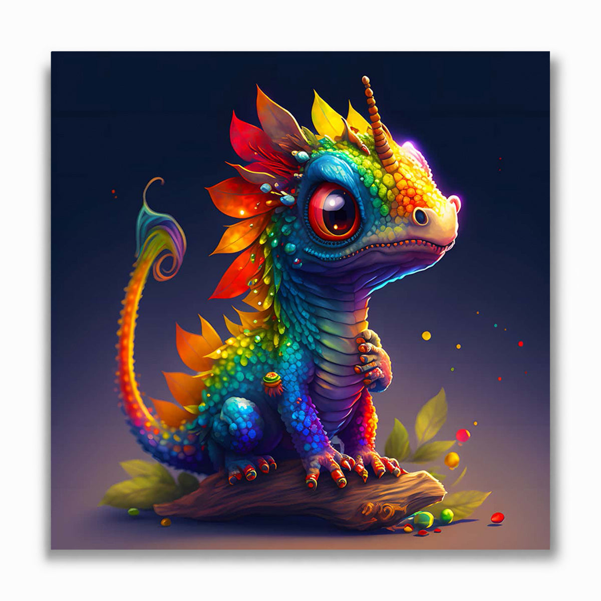 Malen nach Zahlen - Regenbogen Drache