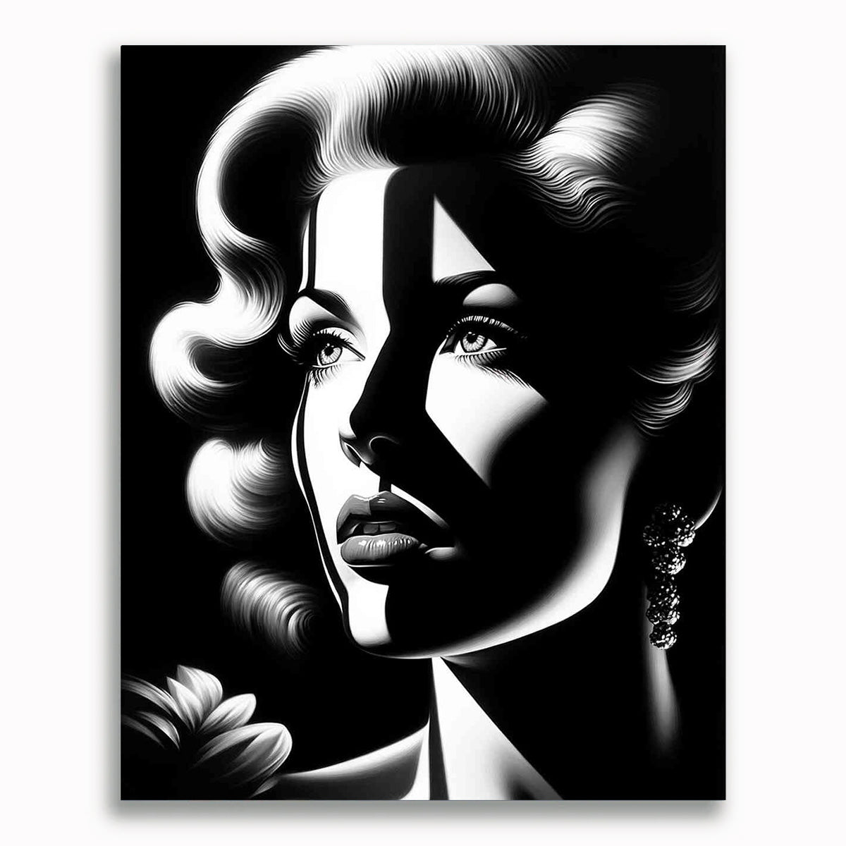 Marilyn Monroe, Schwarz und Weiß – Malen nach Zahlen