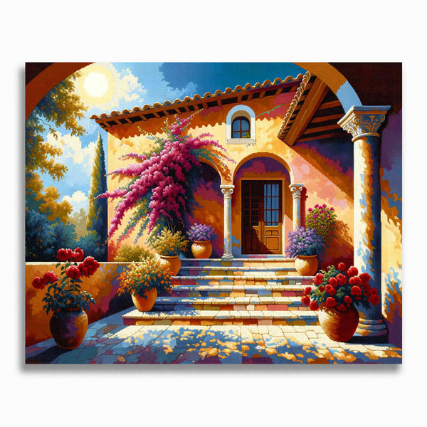 Mediterranes Haus – Malen nach Zahlen