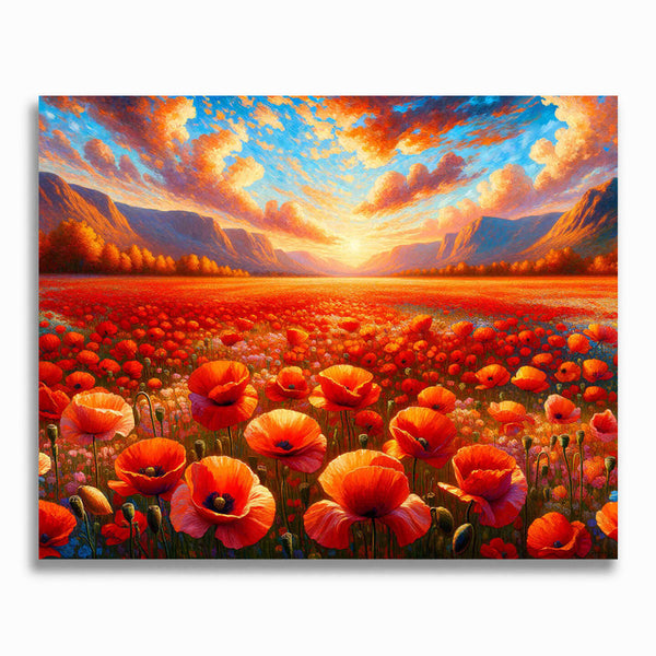 Mohnblumenfeld – Malen nach Zahlen