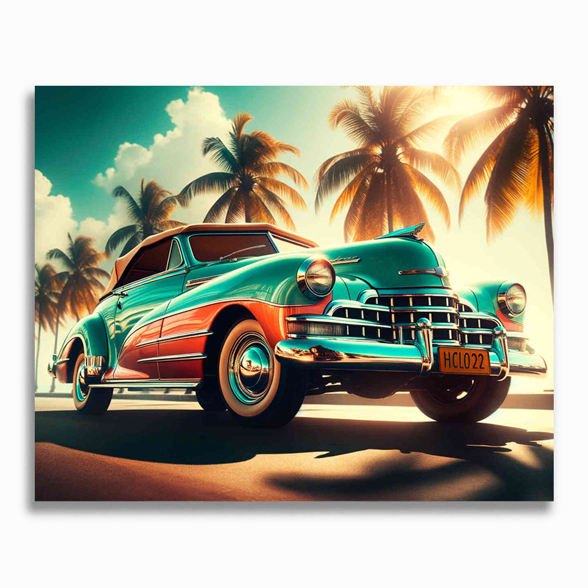 Oldtimer, Seitlich - Malen nach Zahlen