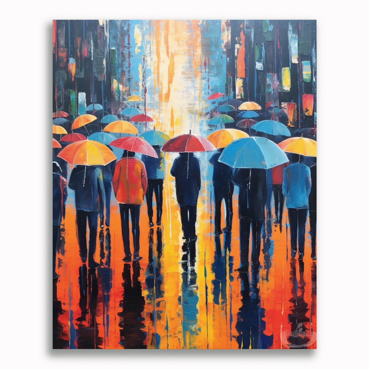 Regenschirme, Regen - Malen nach Zahlen