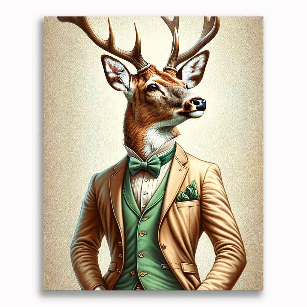 Rehbock mit Anzug – Malen nach Zahlen