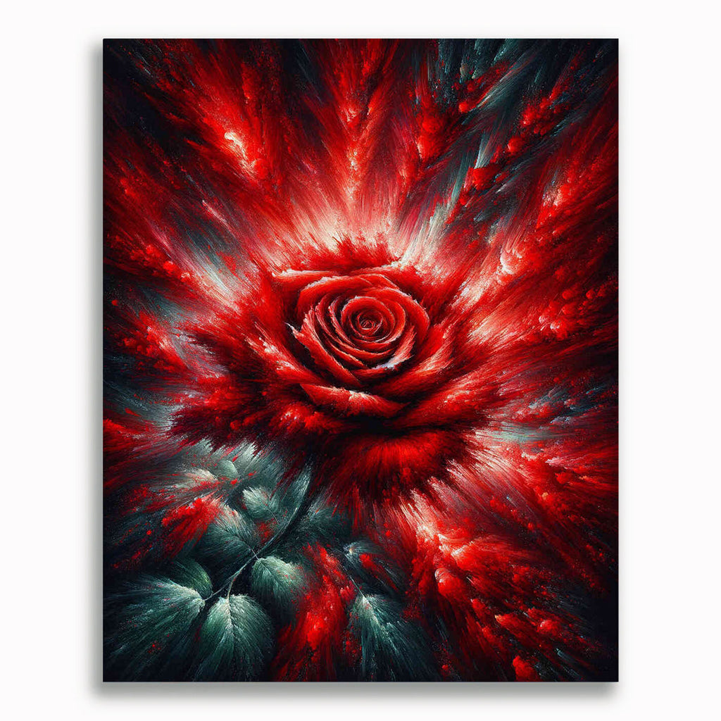 Rote Rose – Malen nach Zahlen