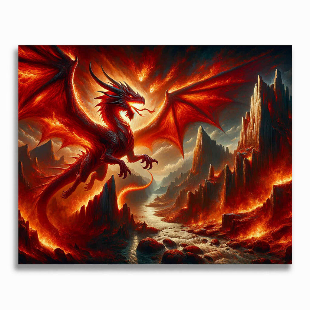 Roter Drache – Malen nach Zahlen