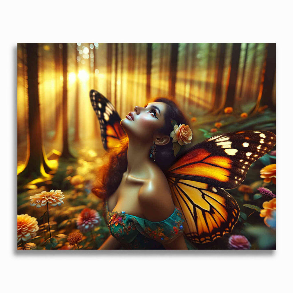 Schmetterling, Frau – Malen nach Zahlen