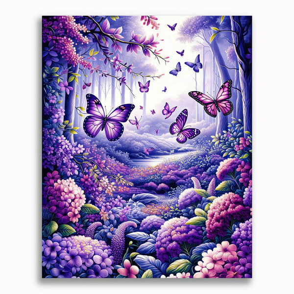 Schmetterling in Lila - Malen nach Zahlen