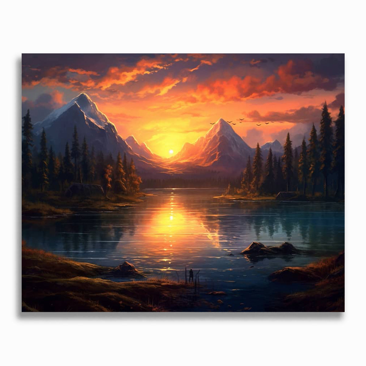 See, Abendrot - Malen nach Zahlen