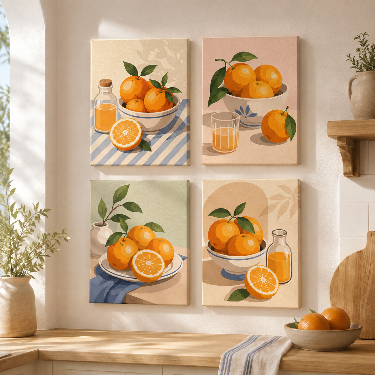Sommerfrische 4er SET - Mini Malen nach Zahlen