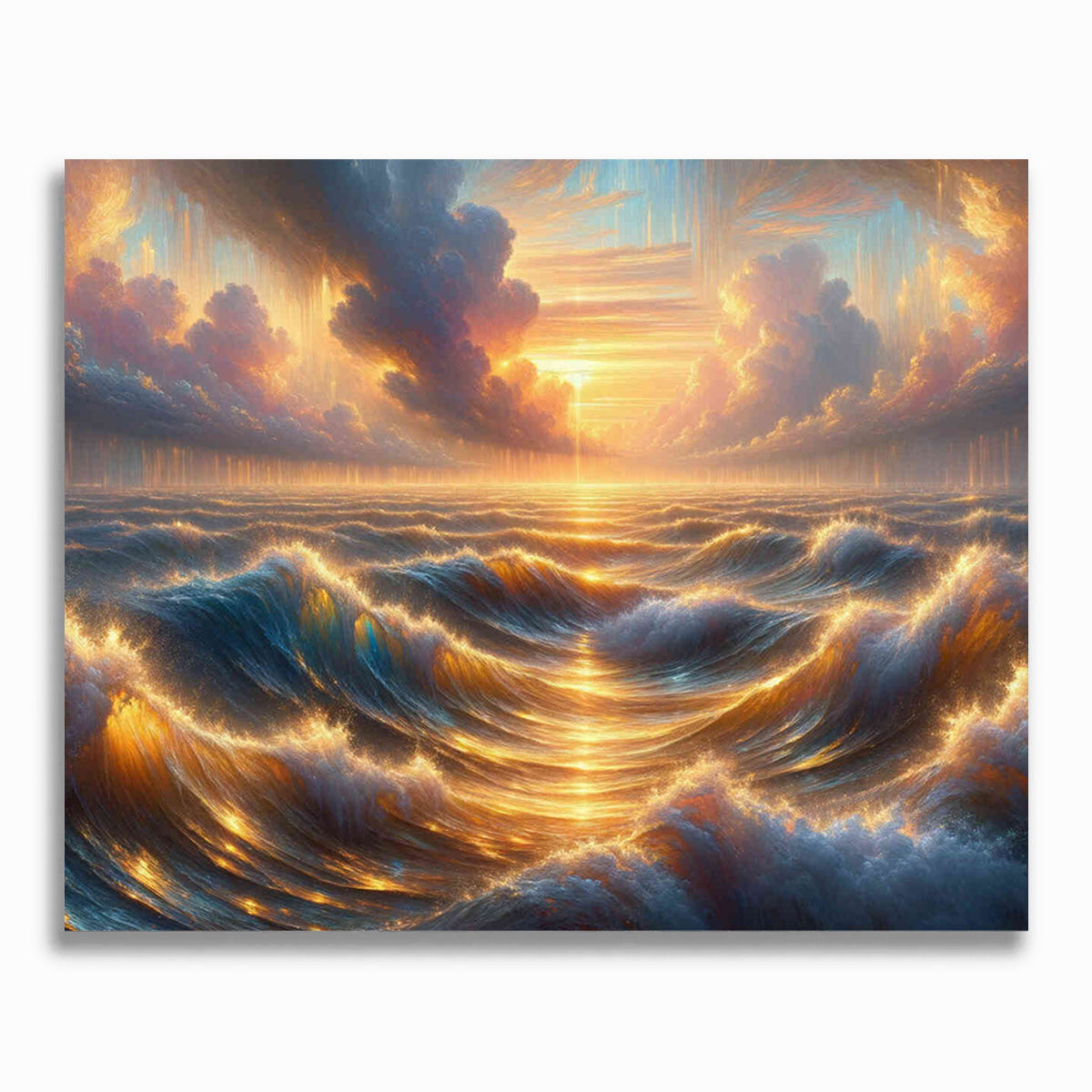 Sonnenaufgang, Raue See – Malen nach Zahlen