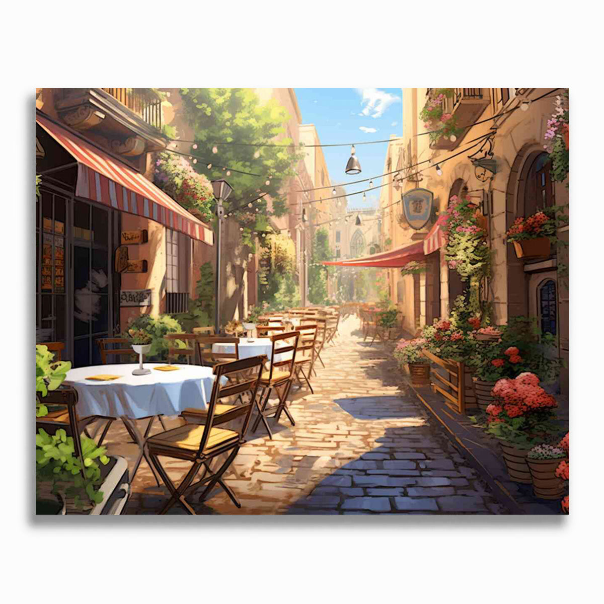 Malen nach Zahlen - Sonnenbeschienenes Mittelmeeridyll, Restaurant