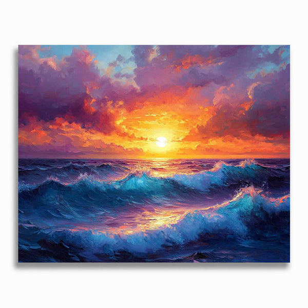 Malen nach Zahlen - Sonnenfeuer am Ozean