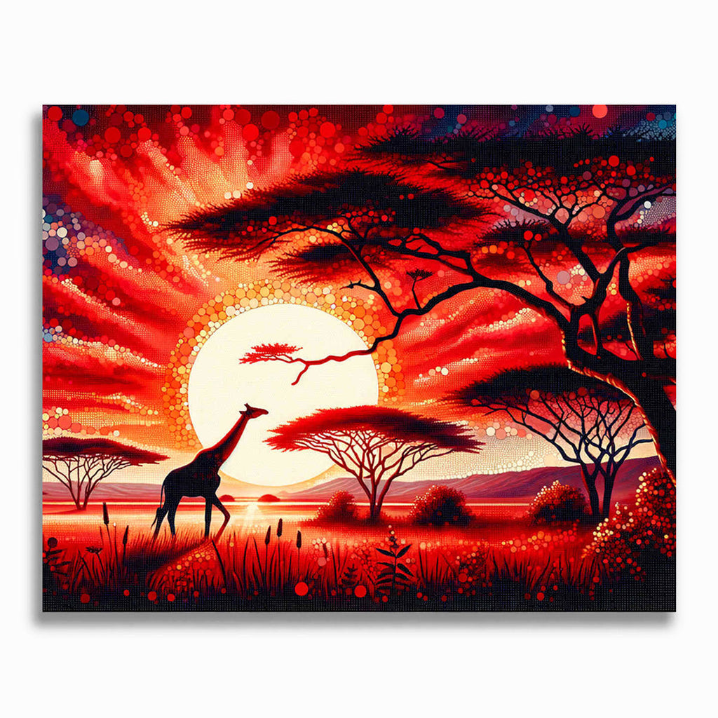 Sonnenuntergang, Afrika – Malen nach Zahlen