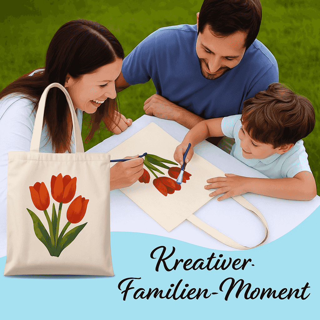 Stofftaschen, Blumen - Malen nach Zahlen