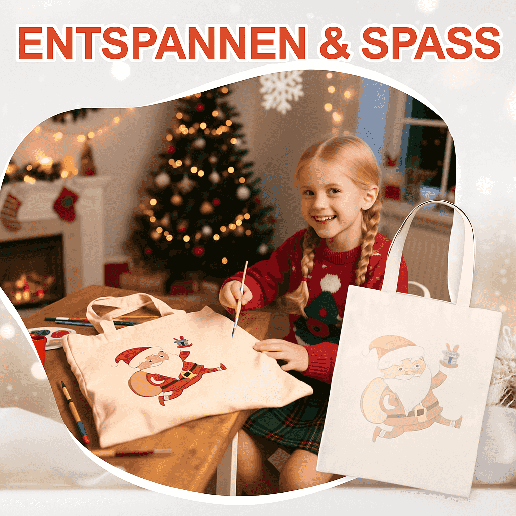 Stofftaschen, Weihnachten - Malen nach Zahlen