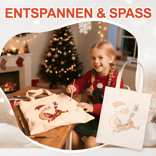Stofftaschen, Weihnachten - Malen nach Zahlen