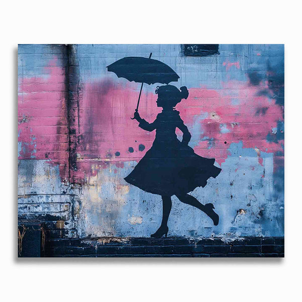 Malen nach Zahlen - Tanz im Schattenregen, Banksy Stil