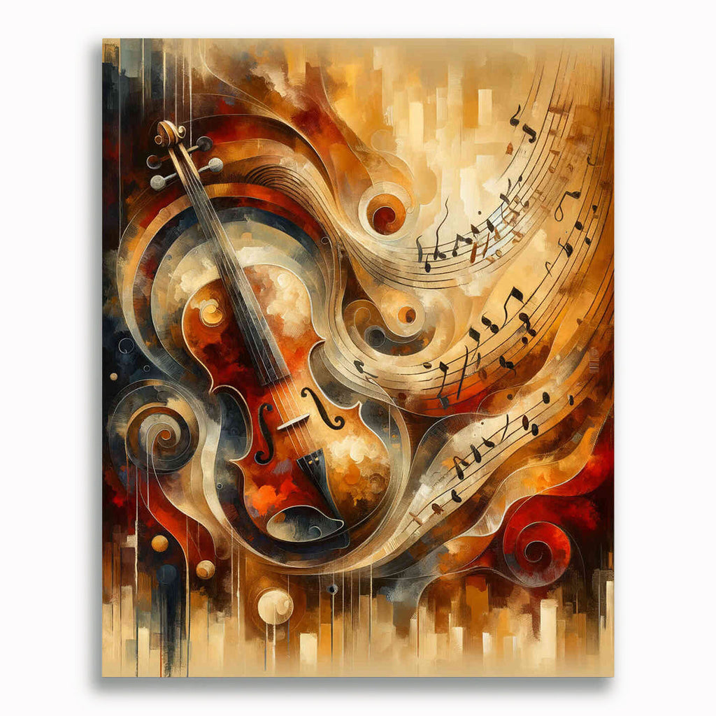 Violine abstrakt – Malen nach Zahlen