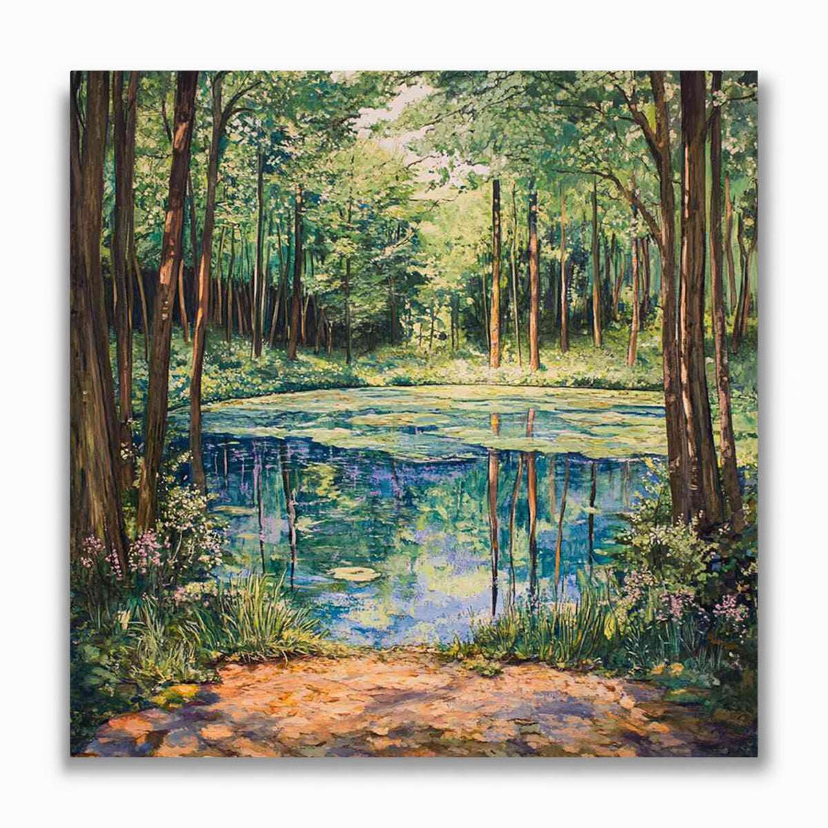 Malen nach Zahlen - Waldsee in der Natur