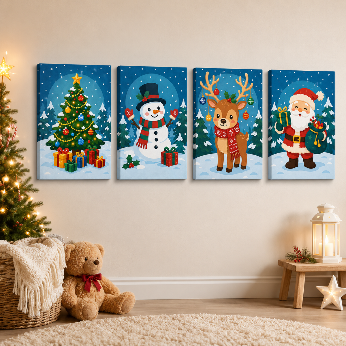 Weihnachtszauber 4er SET - Mini Malen nach Zahlen