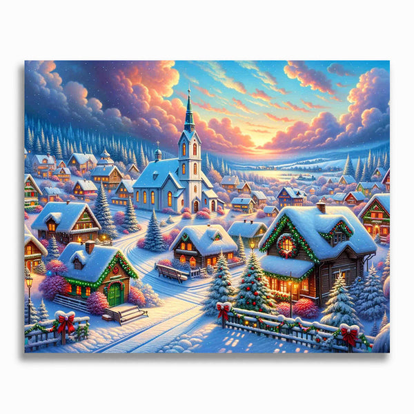 Weihnachtsdorf – Malen nach Zahlen