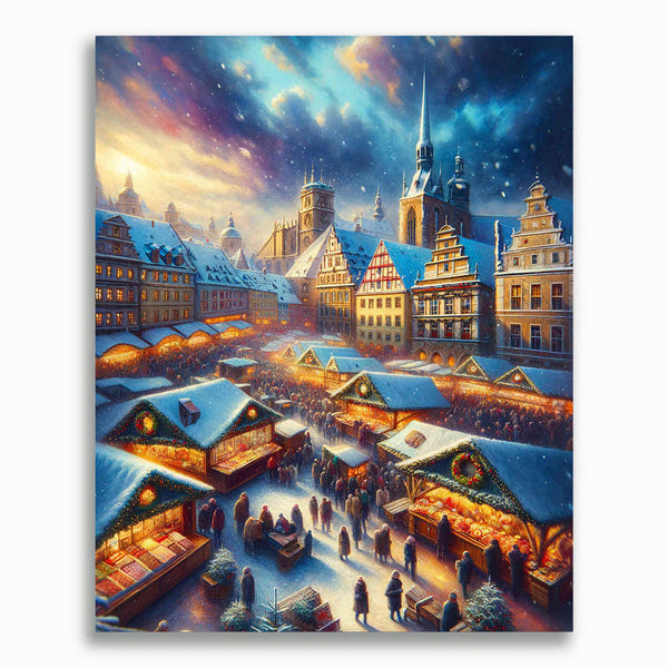 Weihnachtsmarkt - Malen nach Zahlen