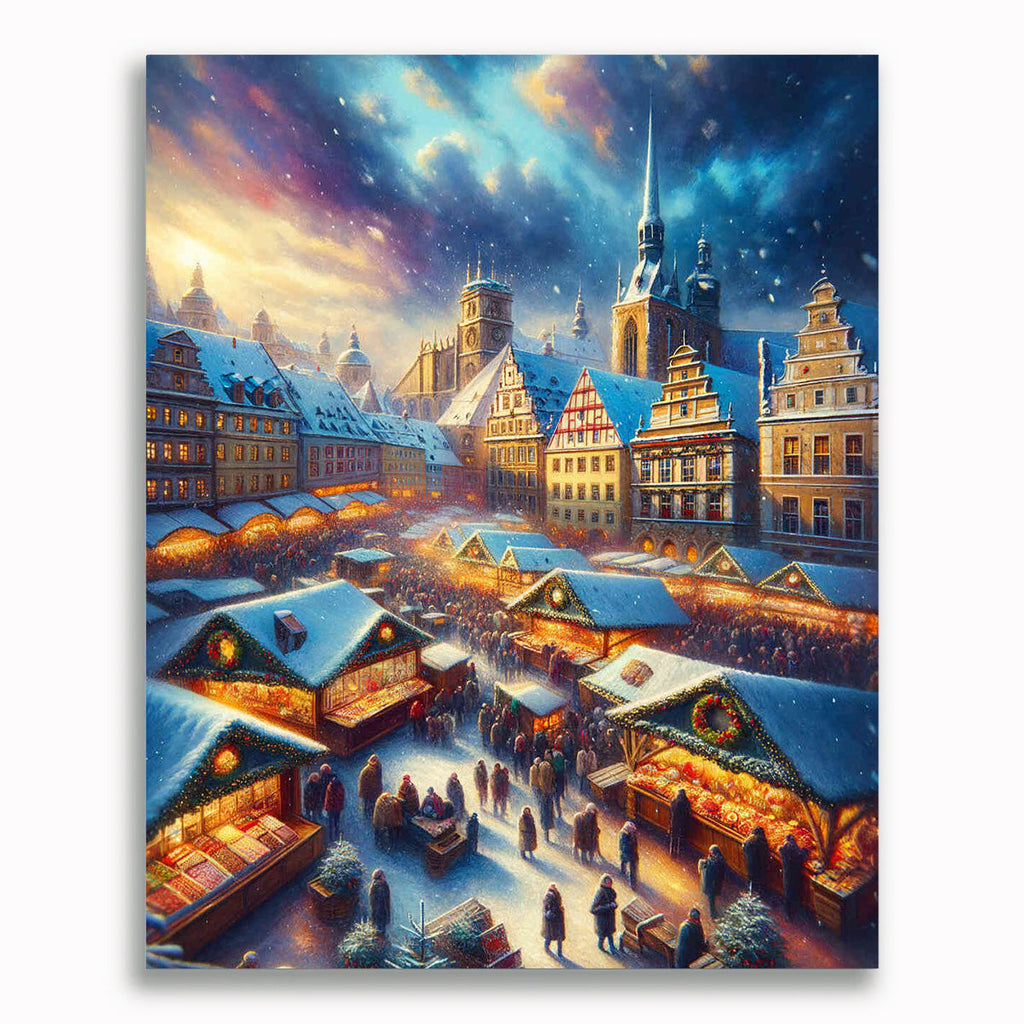 Weihnachtsmarkt - Malen nach Zahlen