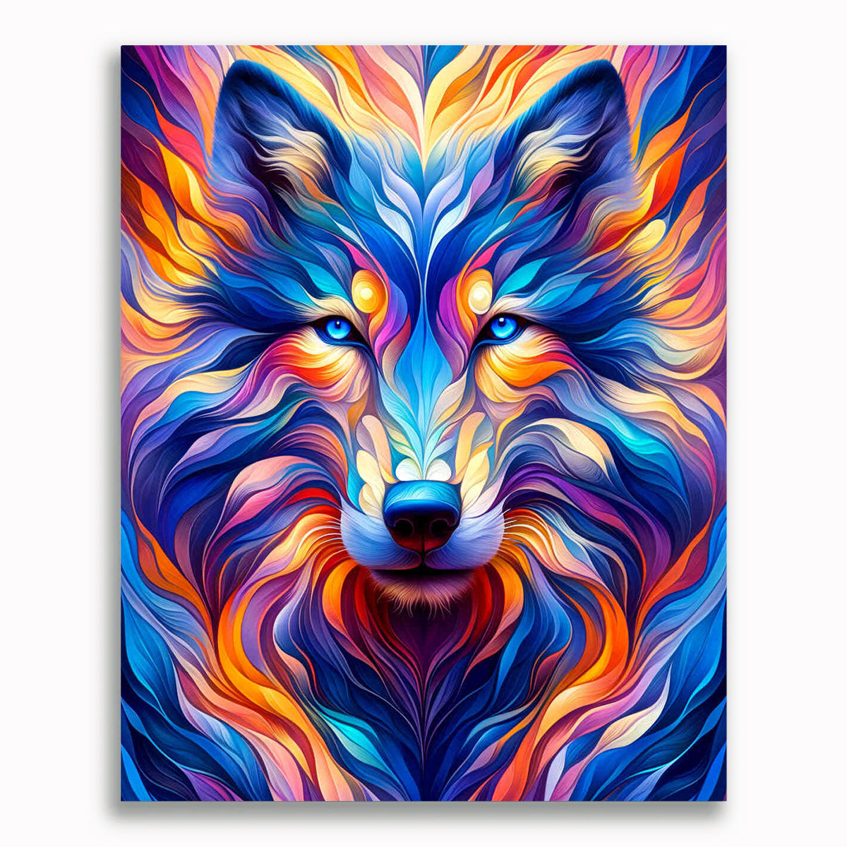 Wolf frontal abstrakt - Malen nach Zahlen